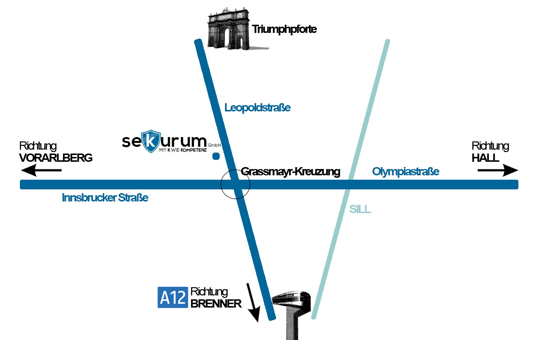 Karte Schlüssel & Schloss Hauptsitz Innsbruck