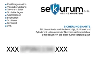 Beispielbild einer Sicherungskarte
